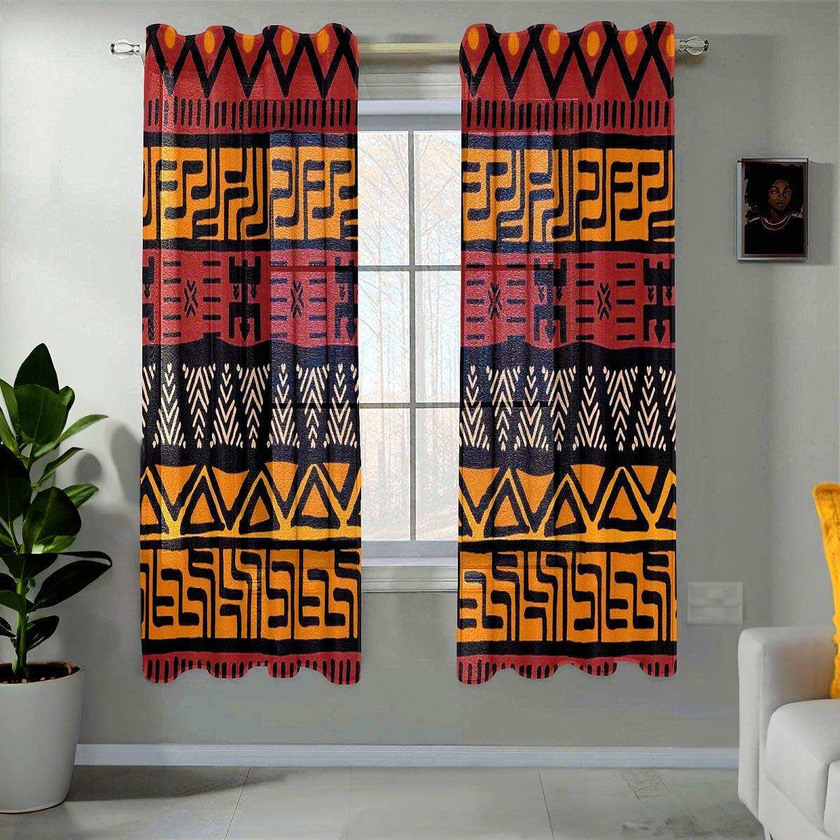 Latest African Curtain Mudcloth Print (Two-Piece) - Bynelo