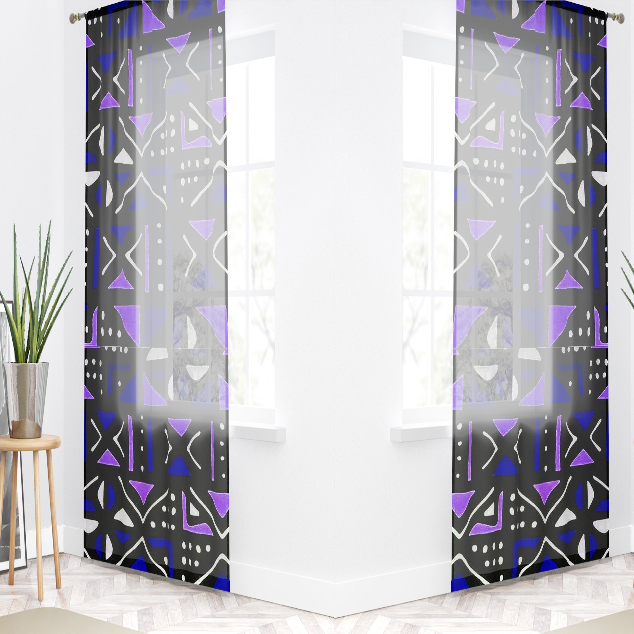 Mudcloth Curtain African Print (Two-Piece) - Bynelo