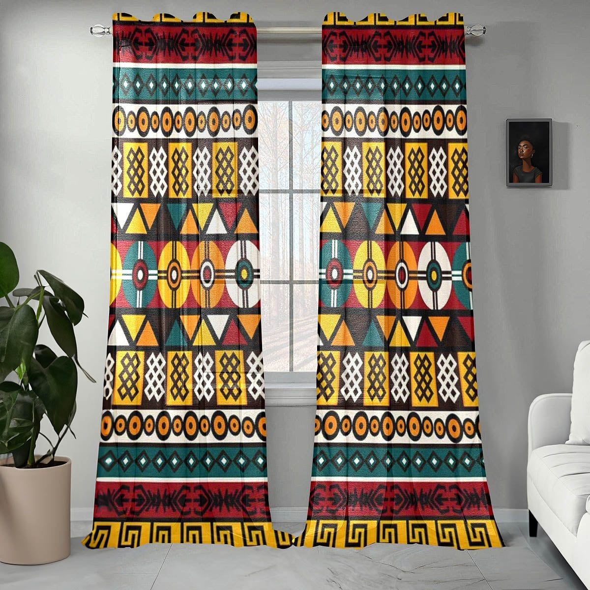 Multi-Colour African Curtain Mudcloth Tribal Print Two-Piece