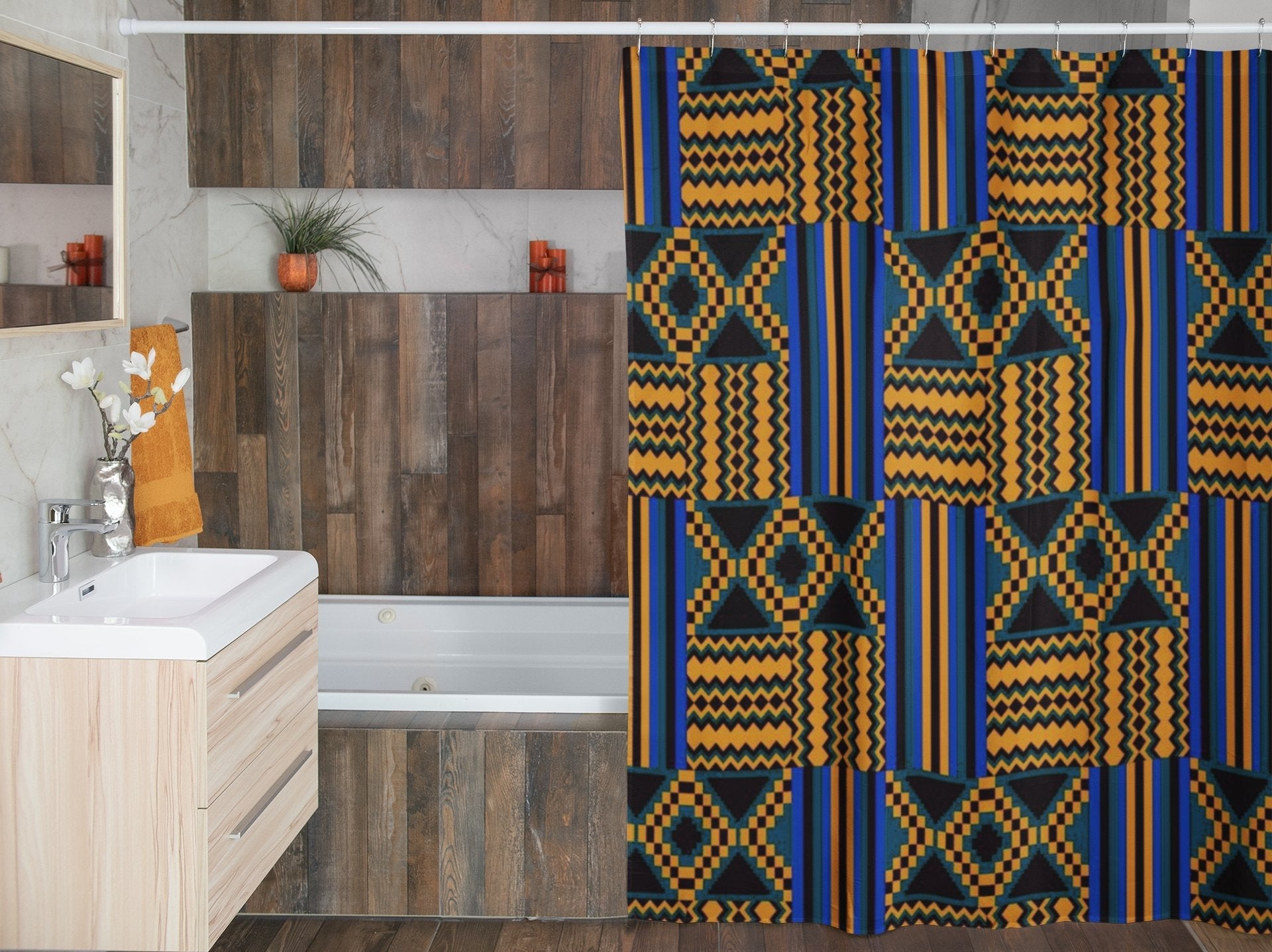 Kente Shower Curtain - Vibrant African Print Design