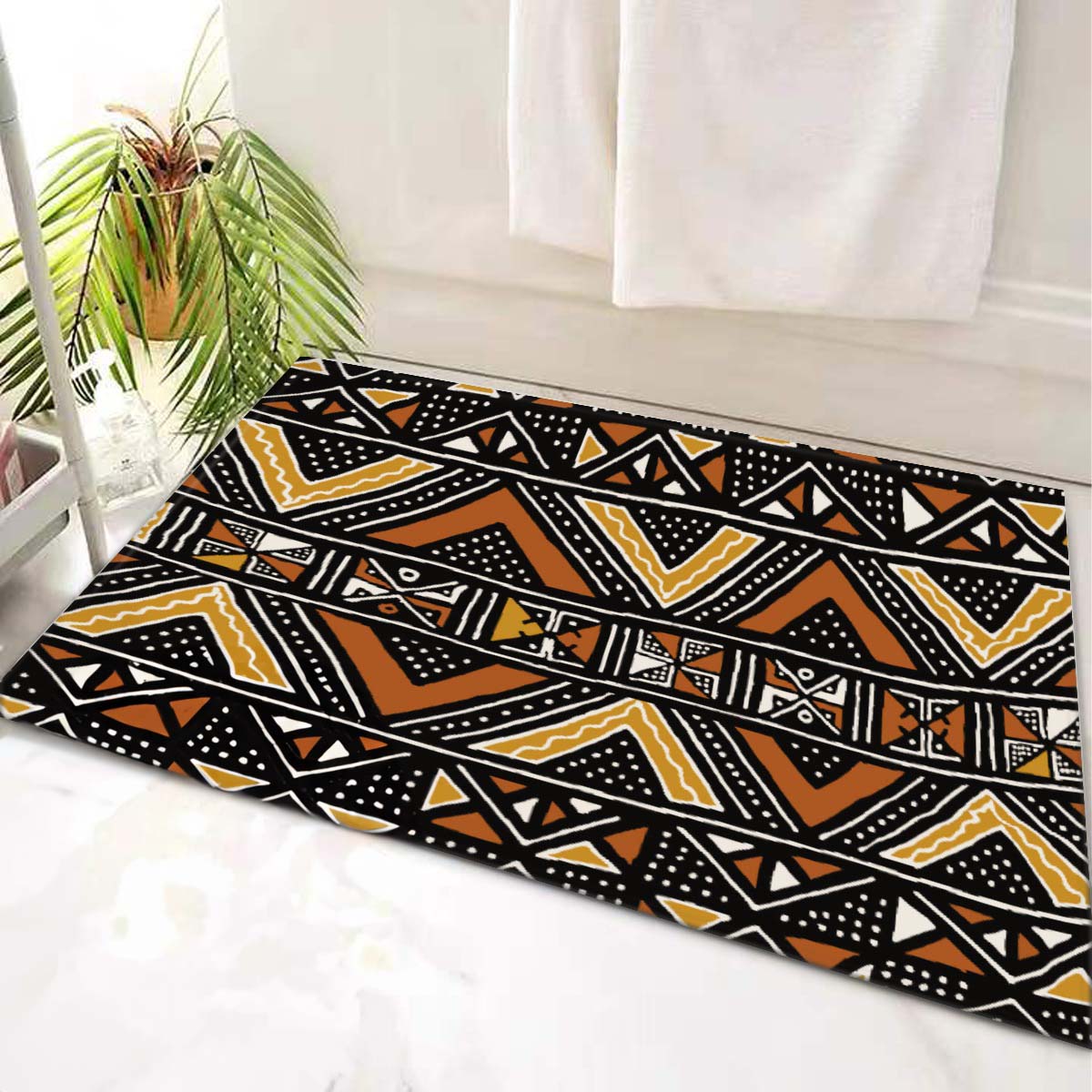 African Unique Bath Mats Mudcloth Print Bathroom Rug