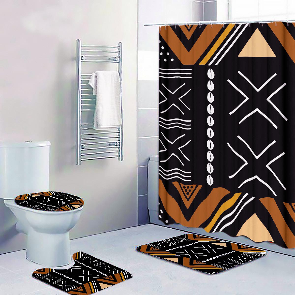 Shop African Mudcloth Bathroom Decor Set - Bynelo