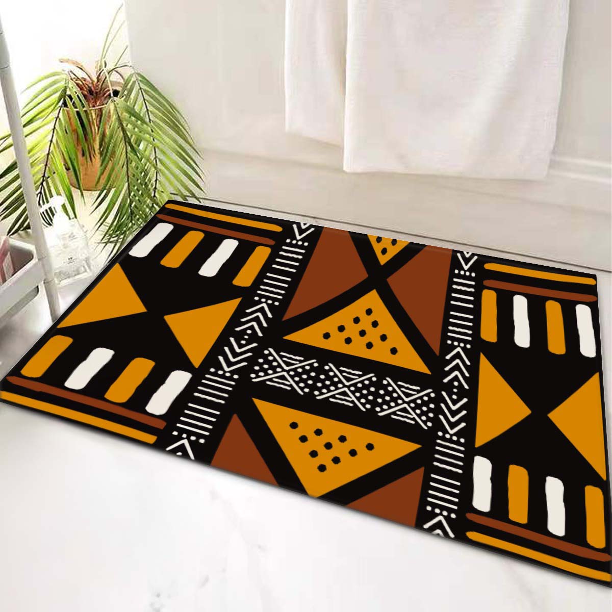Bathroom African Shower Mat Tribal Print Rug