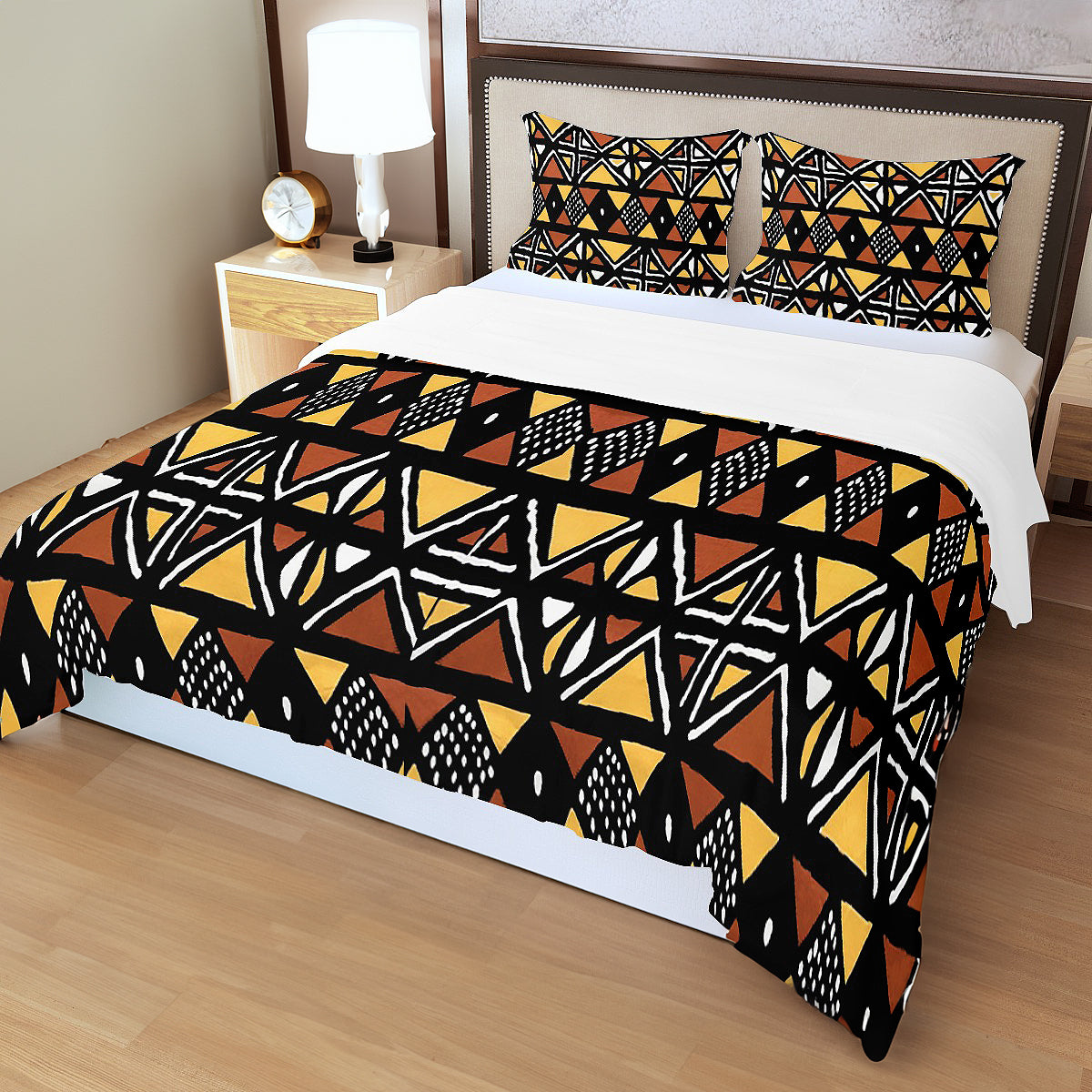 New African Bedding Set Mudcloth (3 Piece Duvet & Pillow Cases)