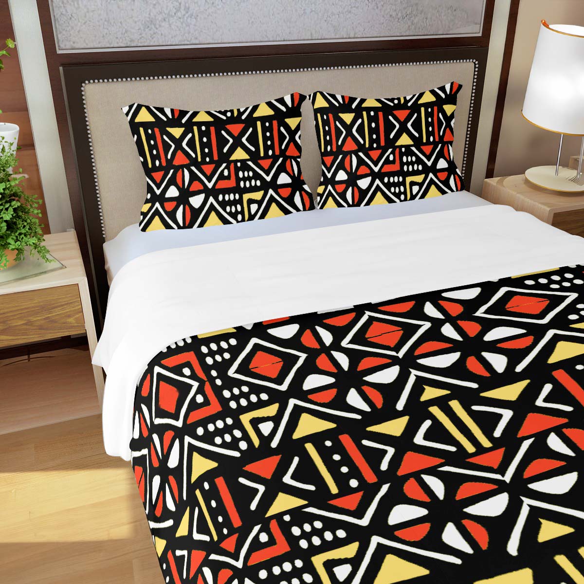 African Comforter Set Bedding - Mudcloth Print Elegance