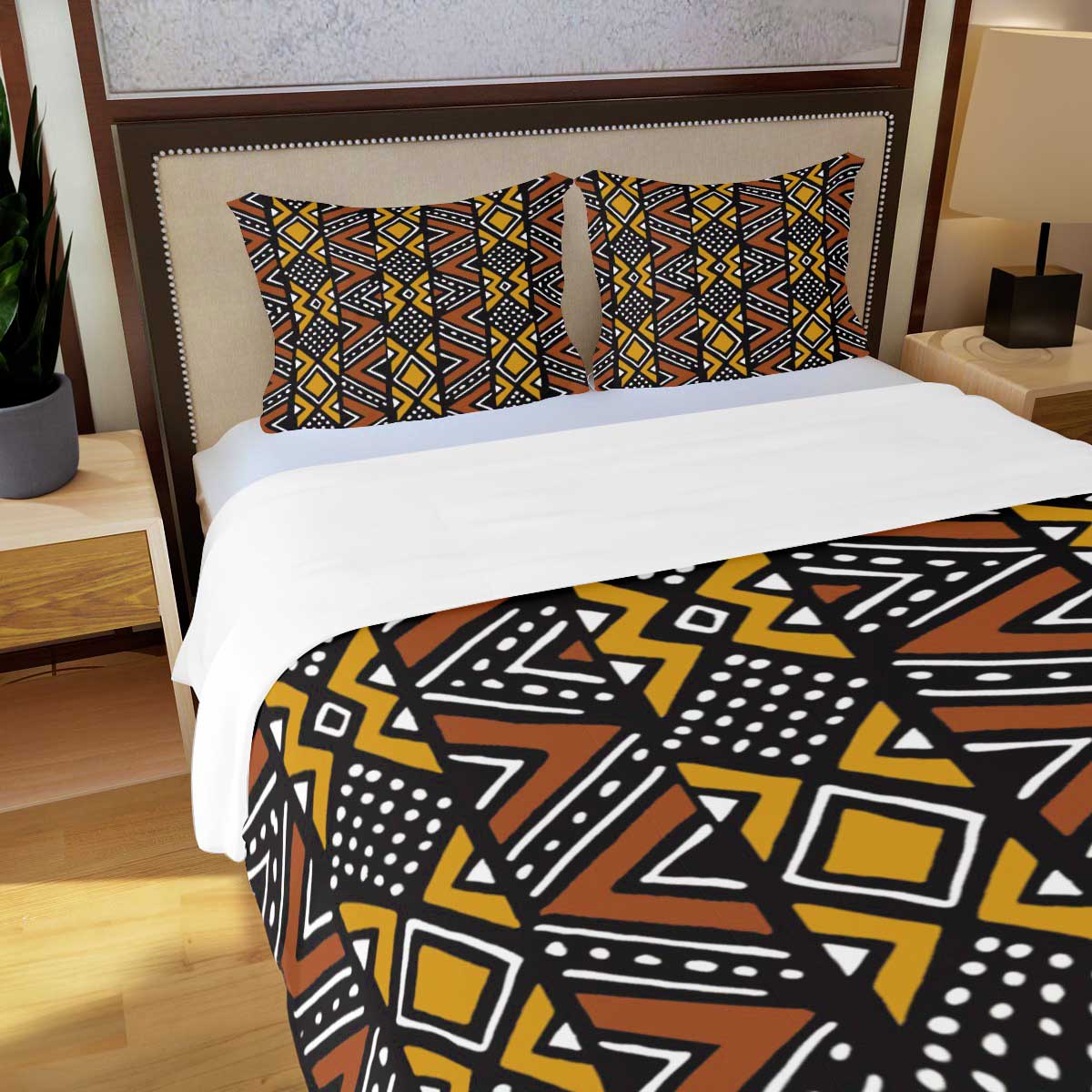 African Print Cotton Bedspreads Duvet & Pillow Case - Bynelo