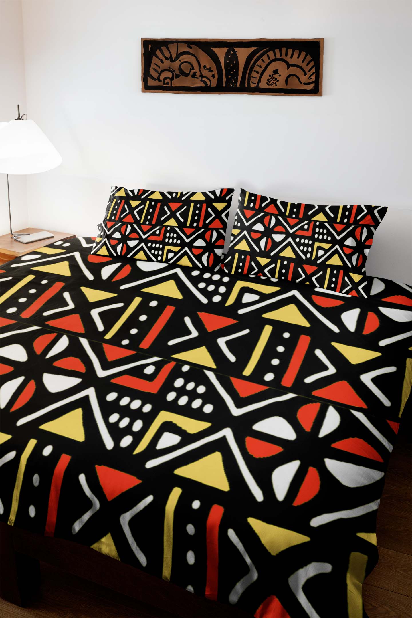 African Bedding Set Mudcloth Pattern Duvet & Pillow Case