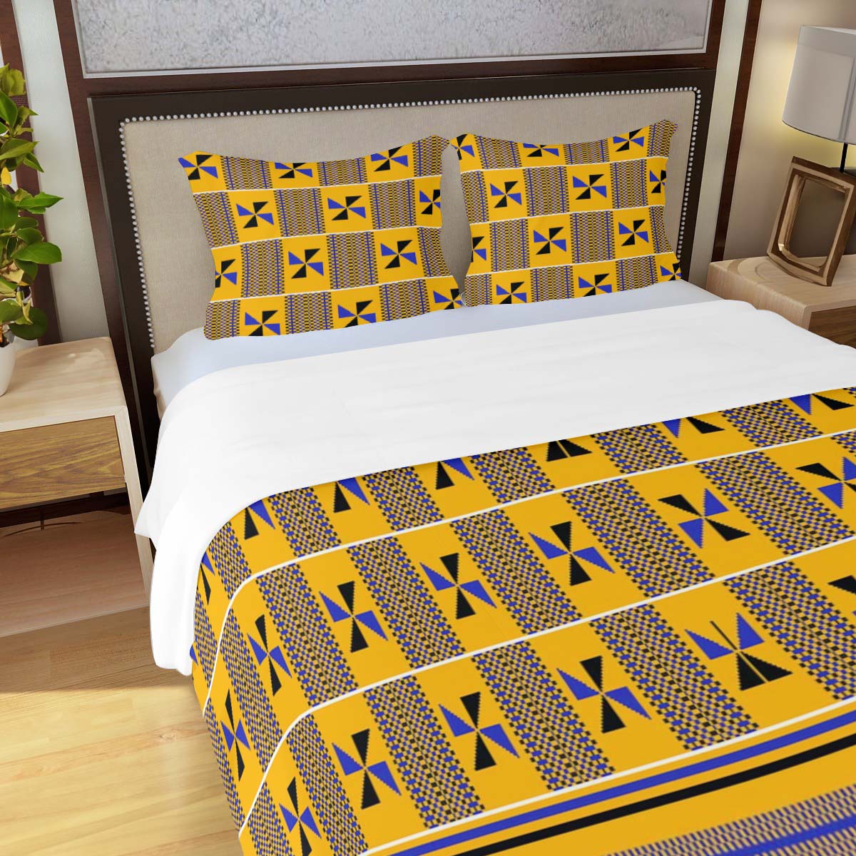 African Print Bedding Set Kente Duvet & Pillow Case - Bynelo