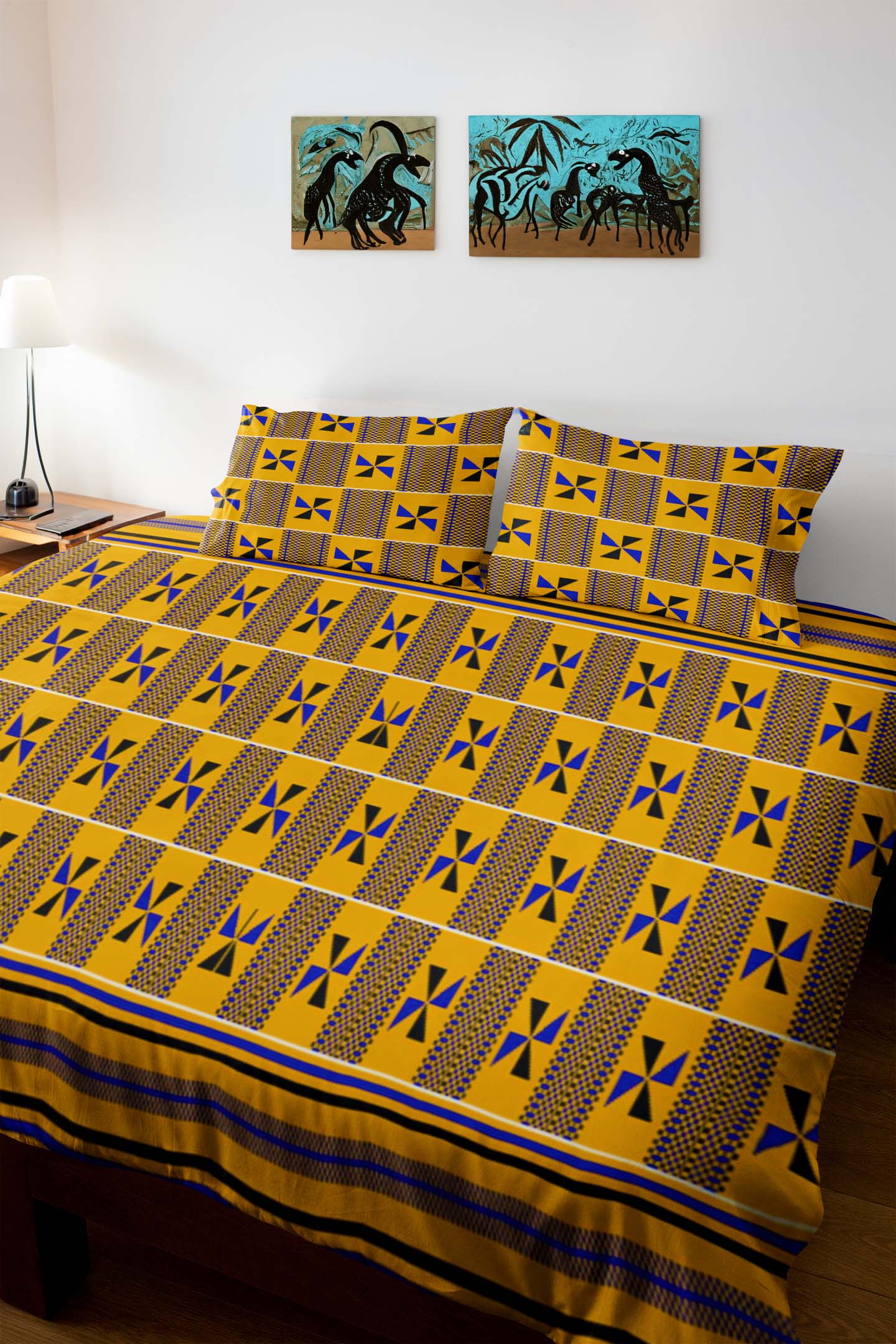African Print Bedding Set Kente Duvet & Pillow Case - Bynelo