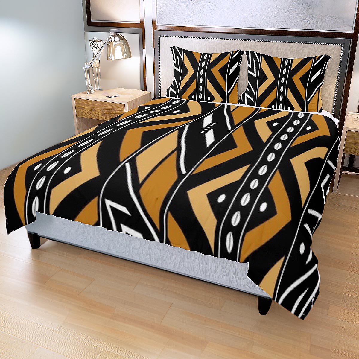Zigzag African Bedding Set Tribal (3 Piece Duvet & Pillow Cases)