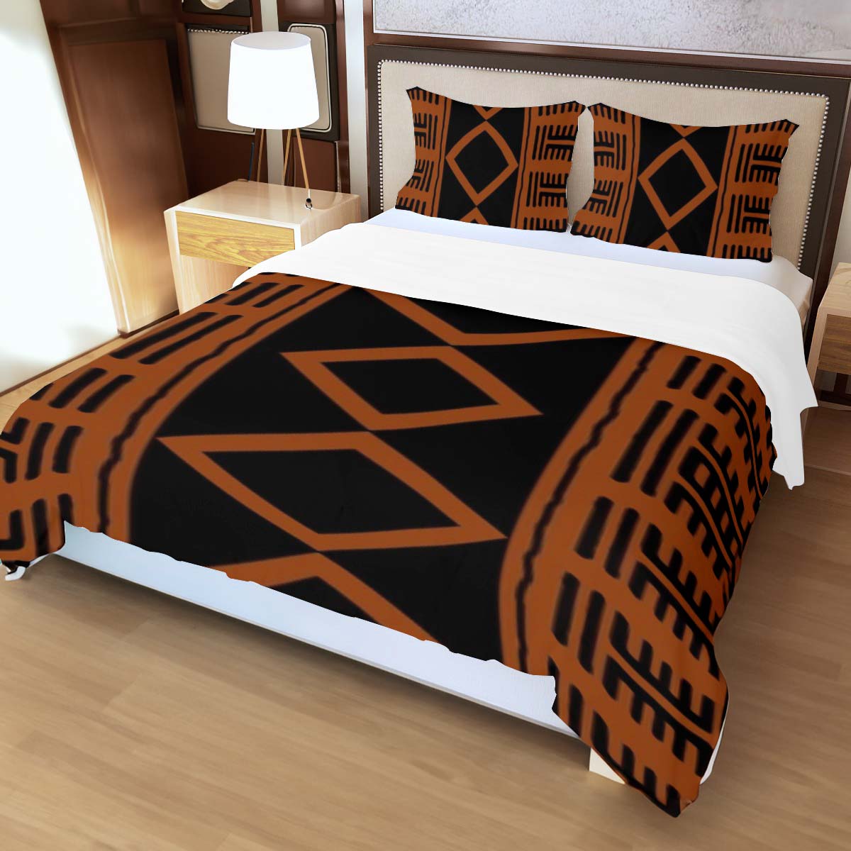 Tribal Print 3-Piece Duvet & Pillow Cases - African Bedding