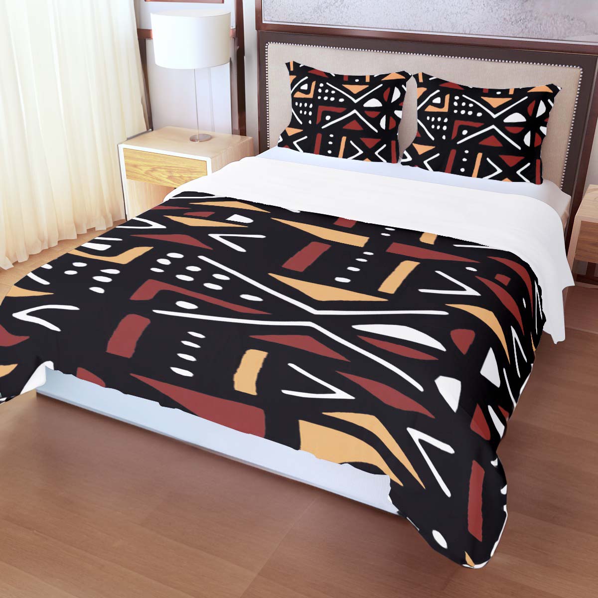 African Style Bedding Sets in Bogolan Duvet & Pillow Cases