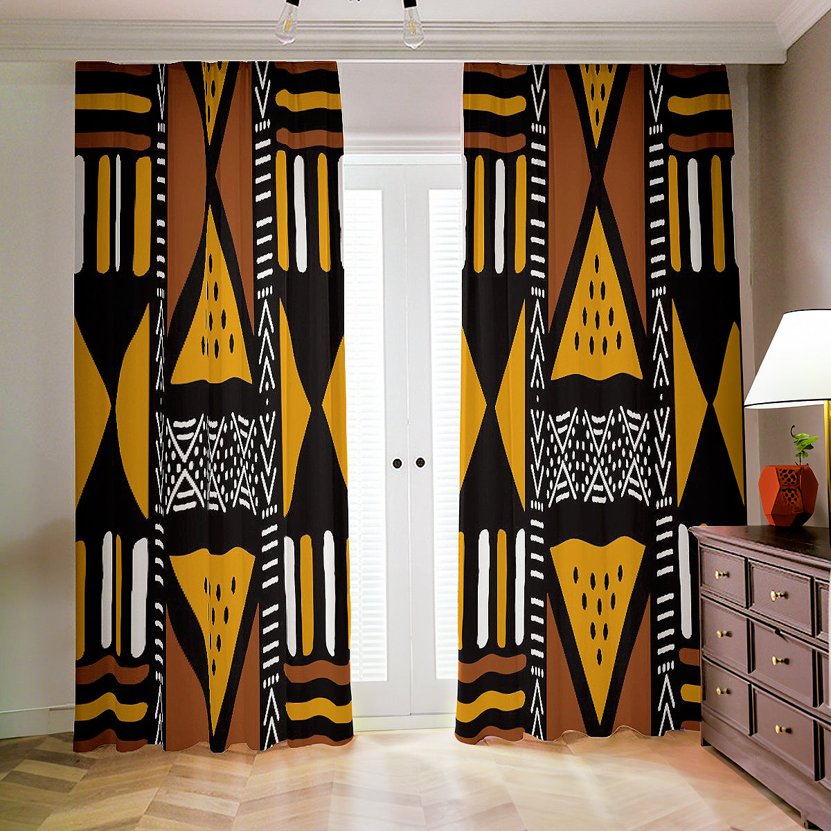 African Blackout Curtain Tribal Print (Two-Piece)