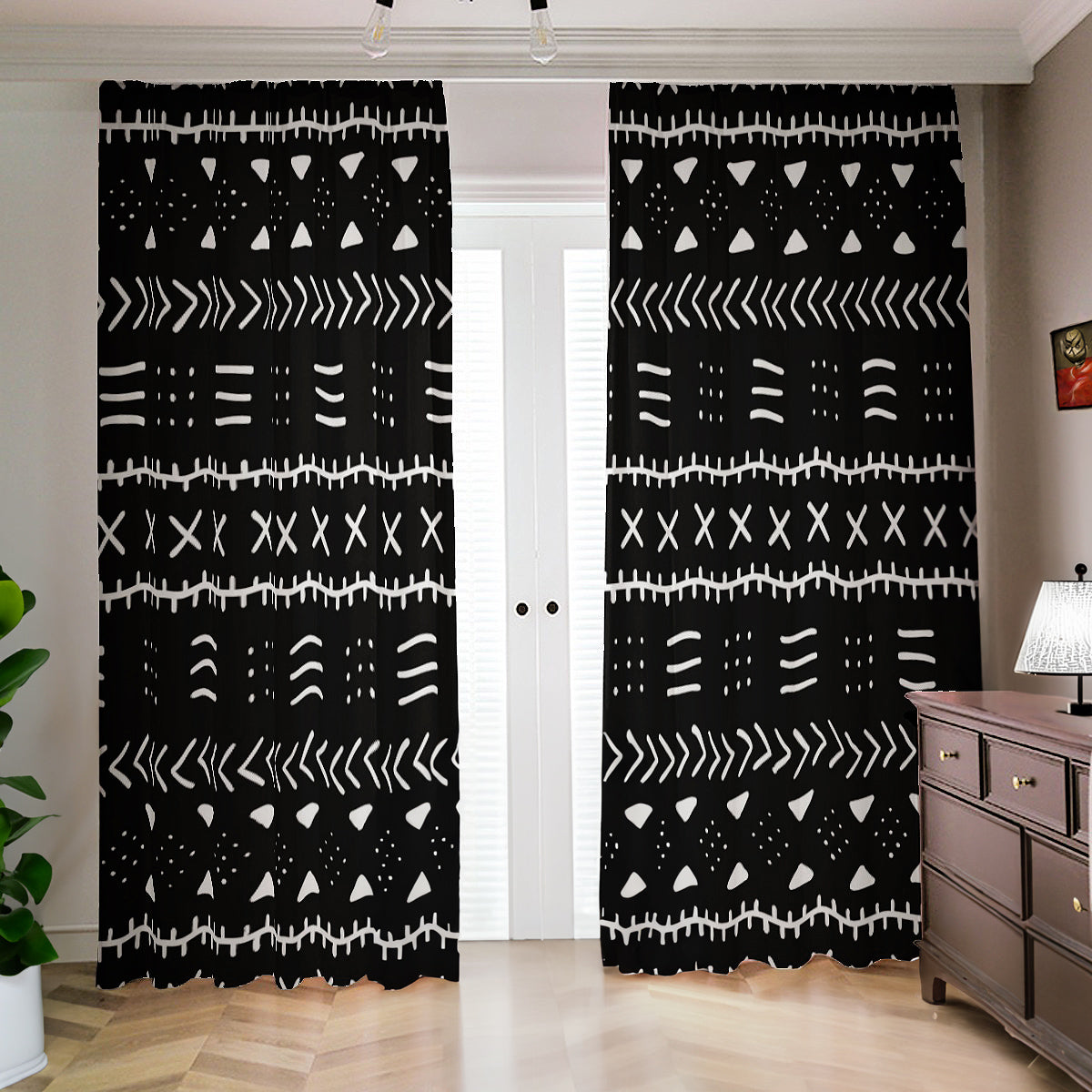 Tribal Print 2-Piece Blackout Curtain: African Room Bliss
