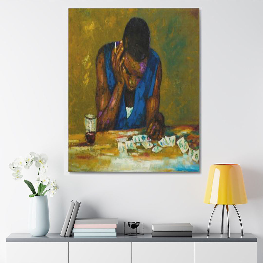 African Young Man Studying Quietly Wall Canvas - Bynelo