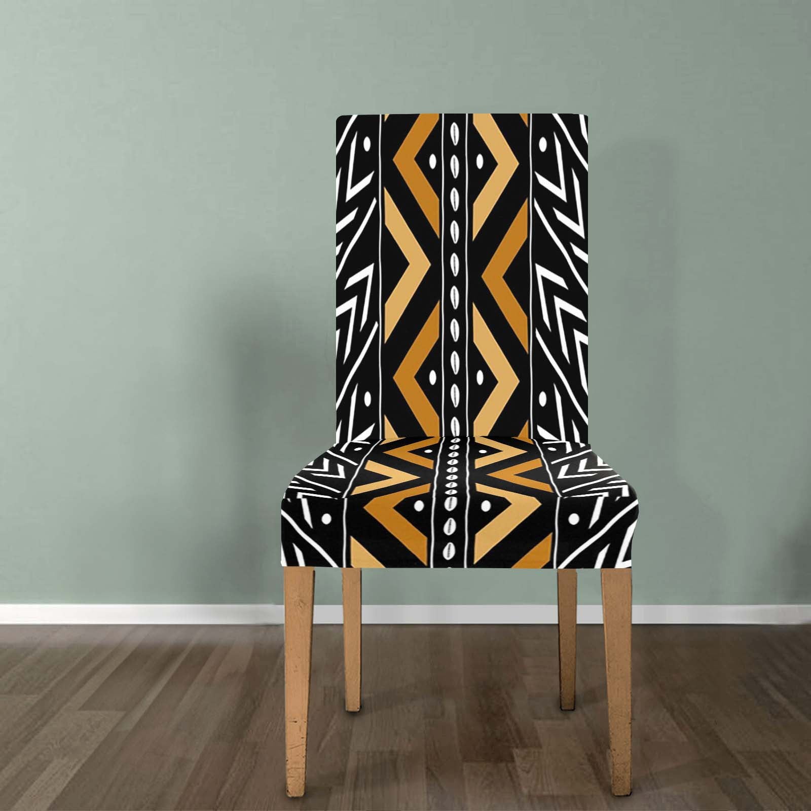African Chair Covers in Spandex Removable Tribal Print - Bynelo