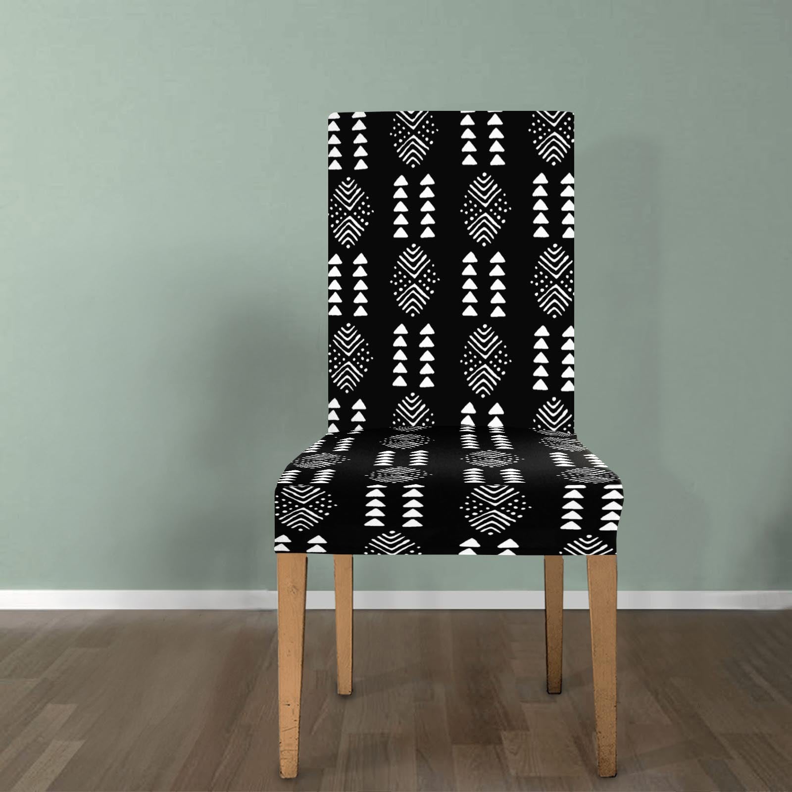 Tribal Black and White Removable African Chair Cover -Bynelo