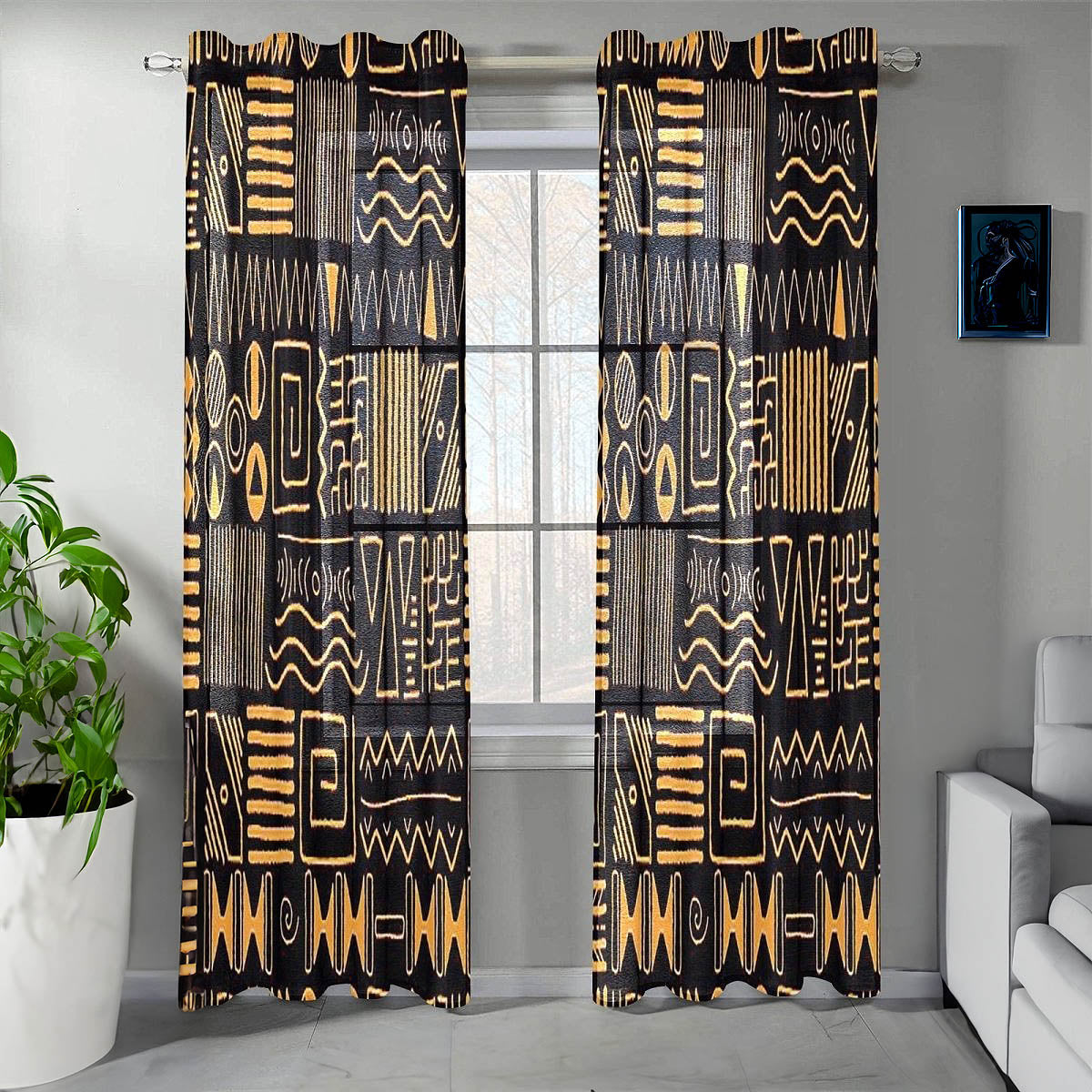 Multi-Design African Mud cloth Curtain Ethnic Print