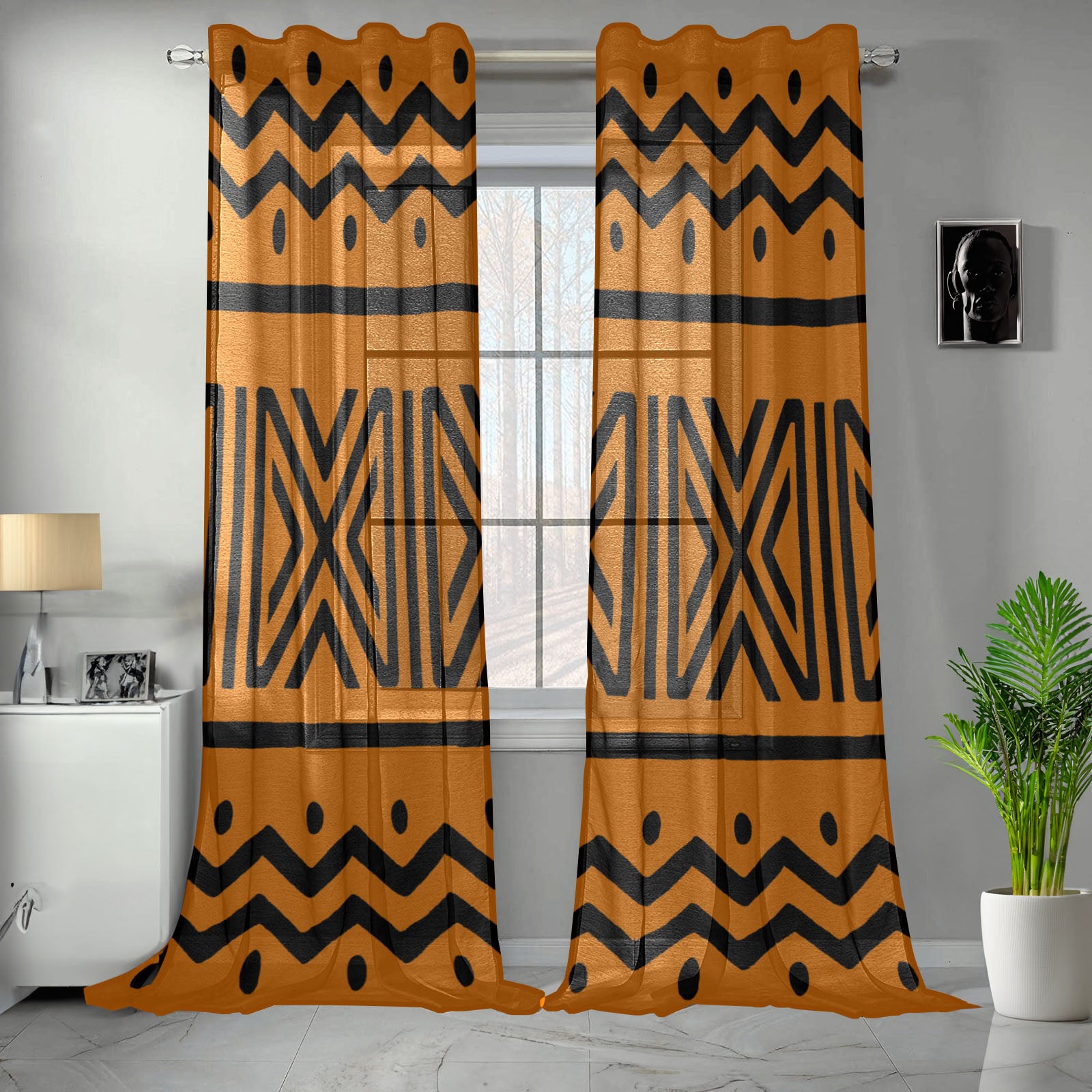 African Curtain Mudcloth Tribal Print (Two-Piece)- Bynelo