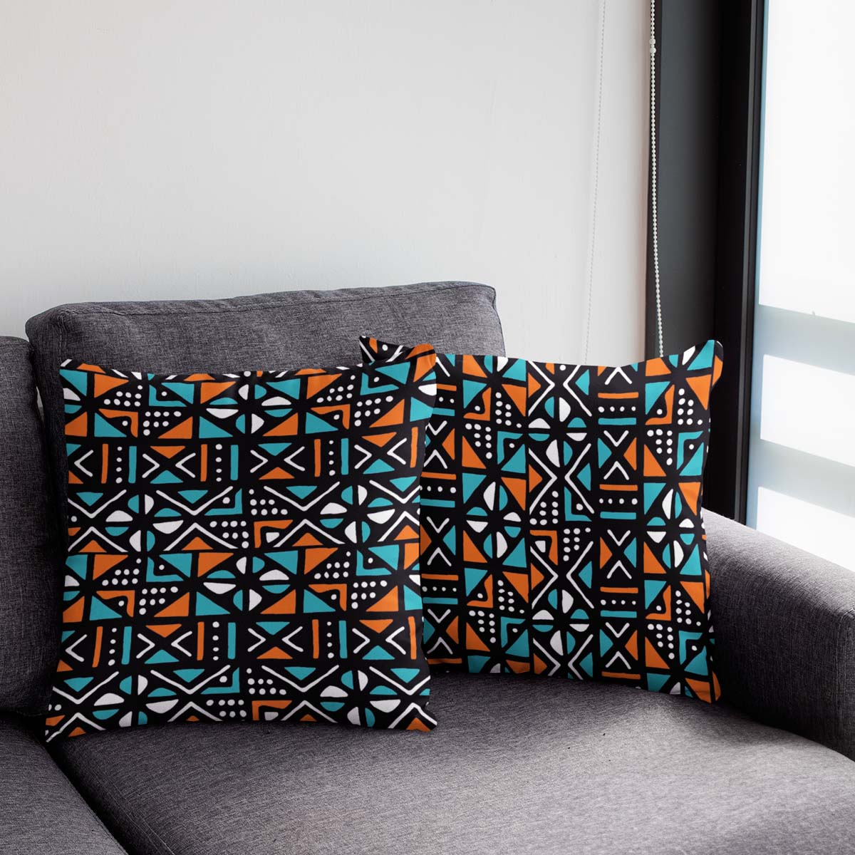 Discounted African Pillow Design Cover Mudcloth Print Green