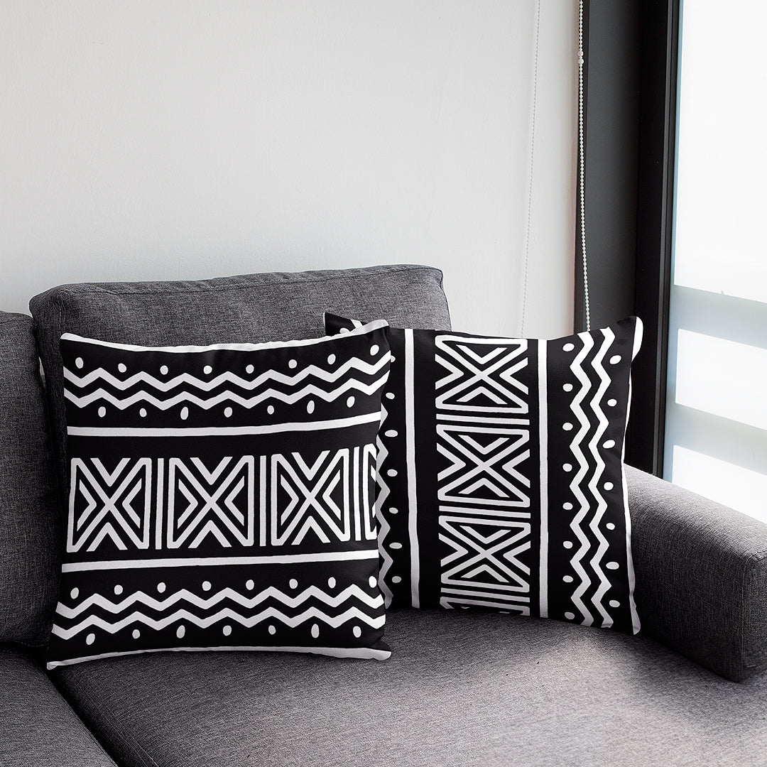 African Mudcloth Cushion - Tribal Pillow Case & Throw Cover