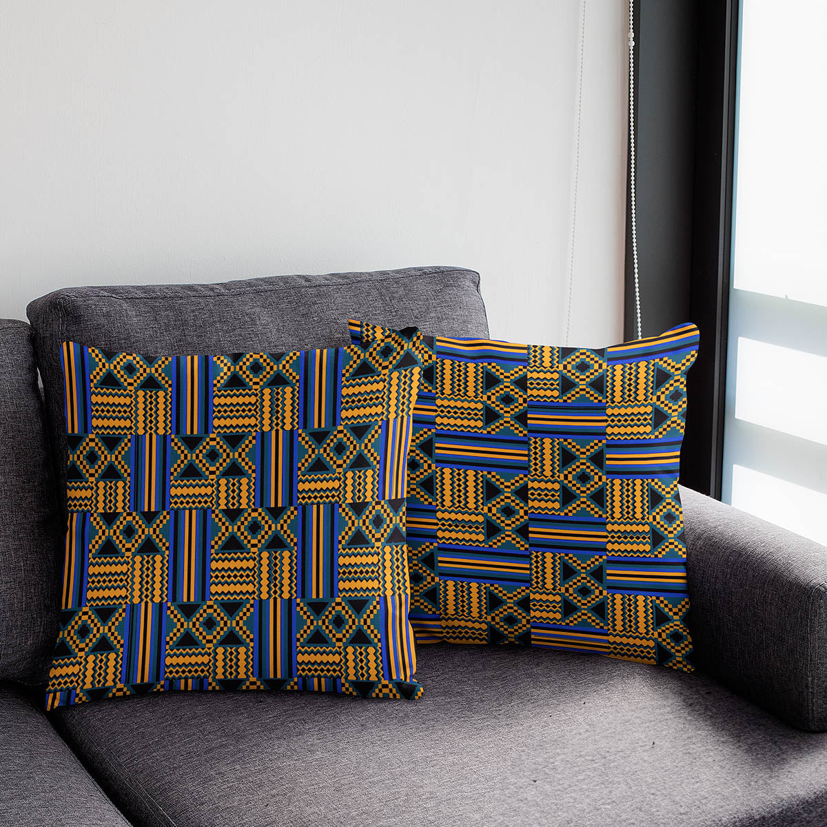 Order African Throw Pillow Covers Sets in Kente Cushion Case