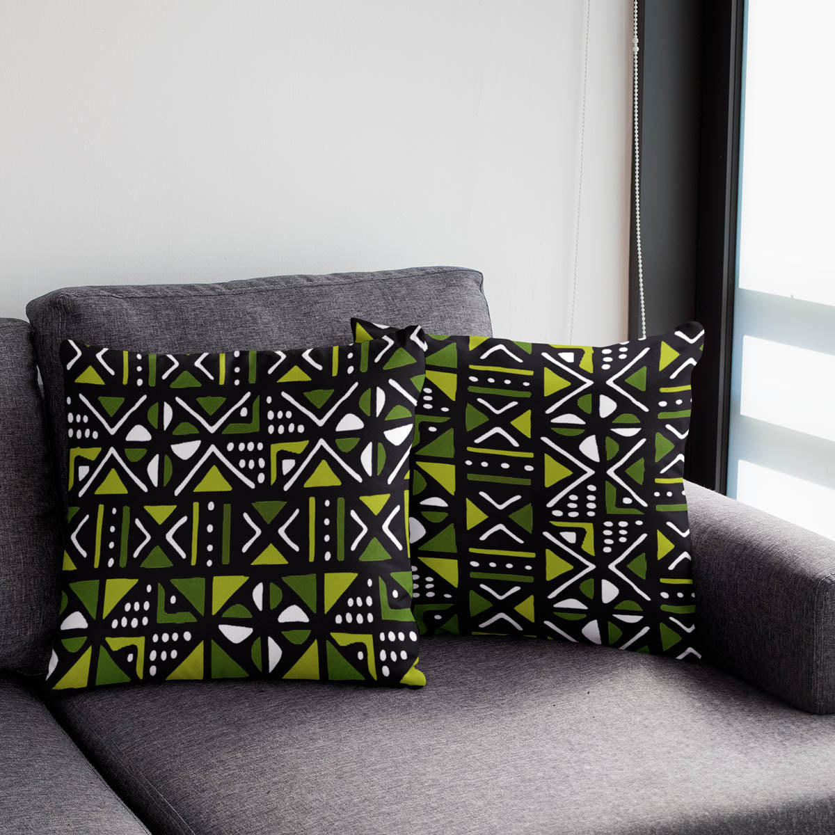 Mudcloth 2-Set Cushion: African Pillow Cases & Throw Covers