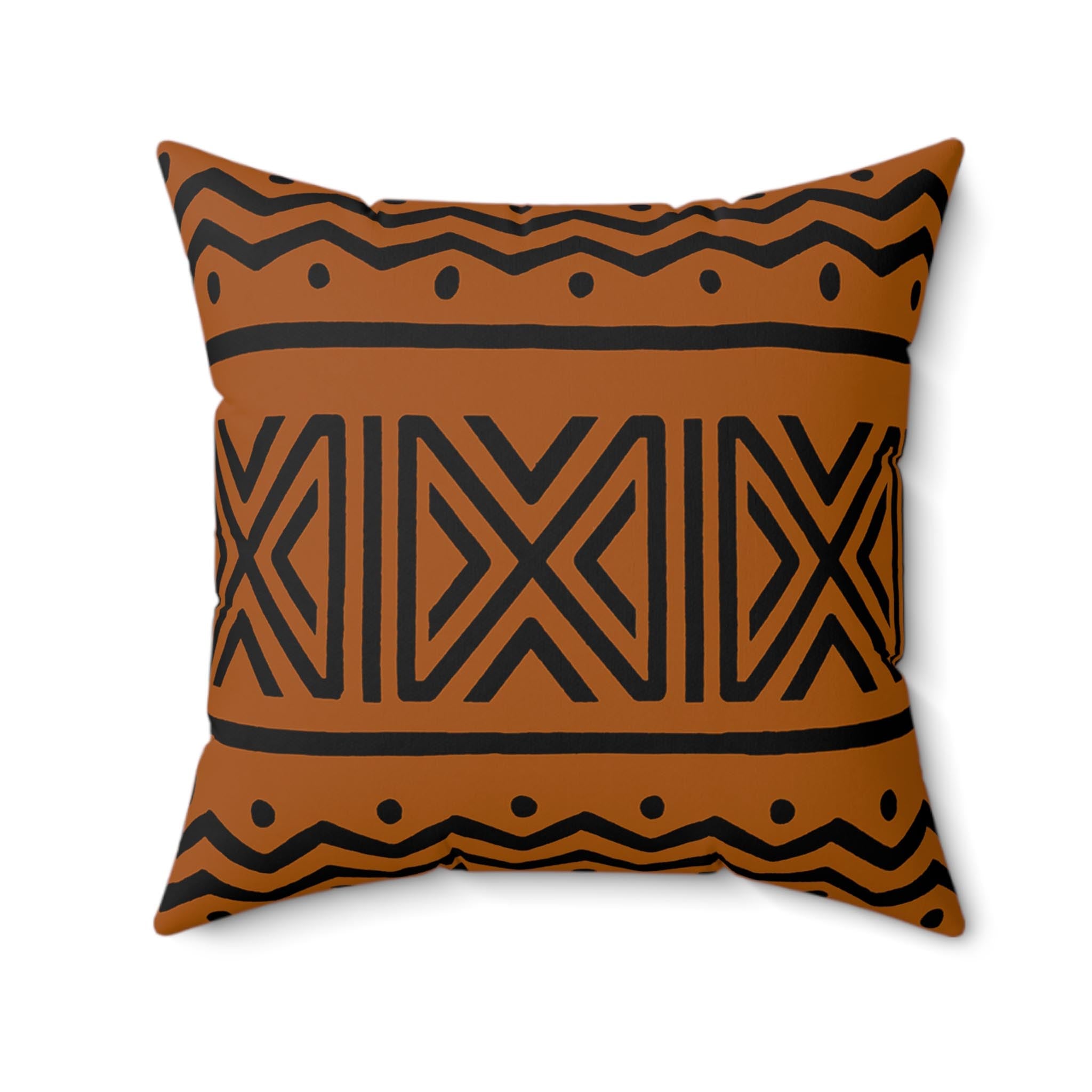 African Print Accent Pillows Throw Cover Mudcloth Brown