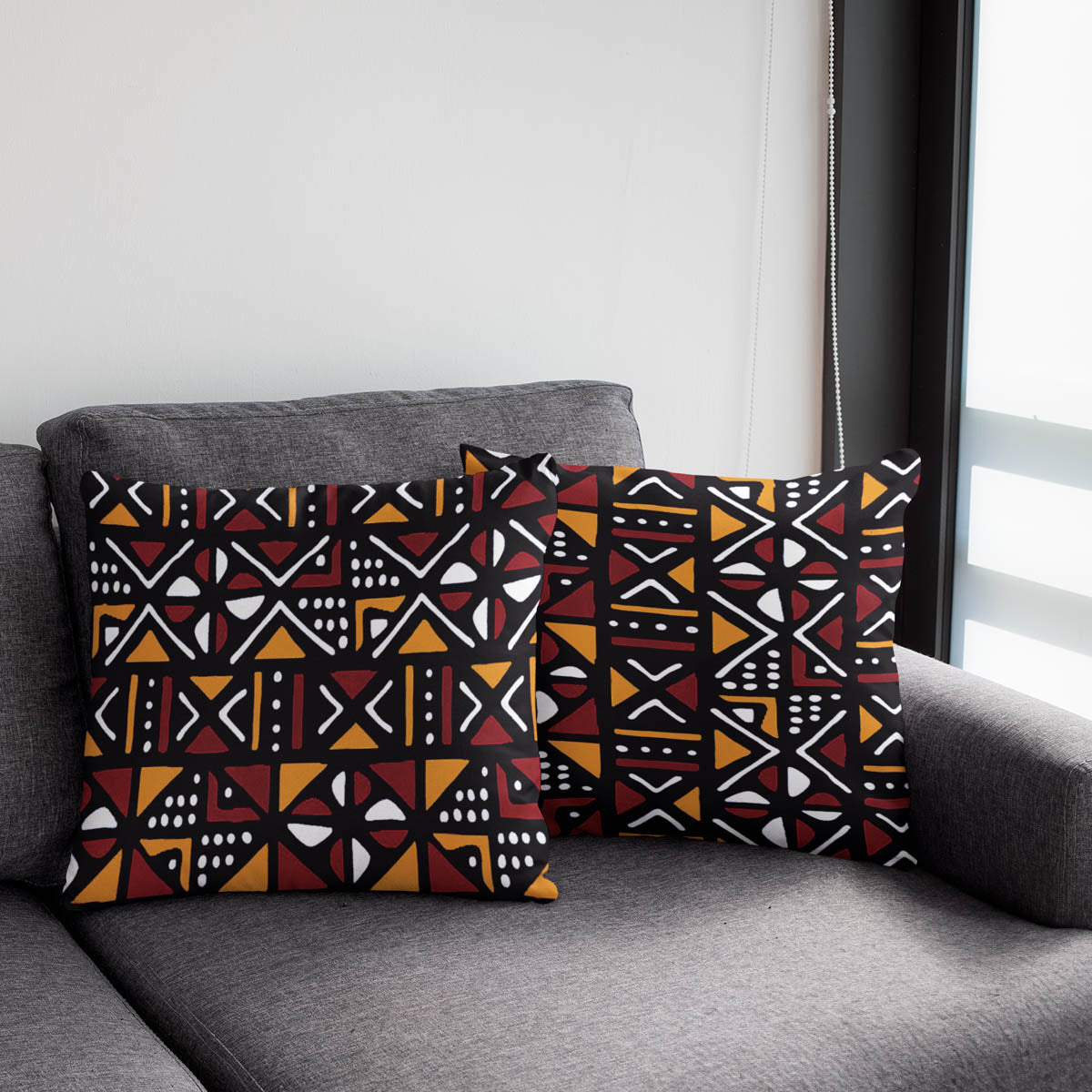 Mudcloth African Cushion 2-Set: Timeless Pillow & Throw Covers