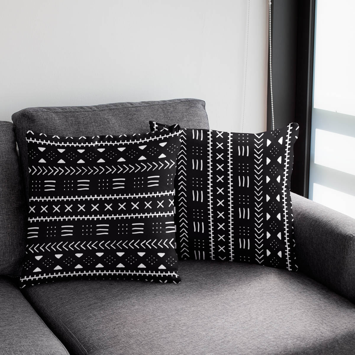 2 Sets of Tribal Cushions: Enchanting Pillow & Throw Covers