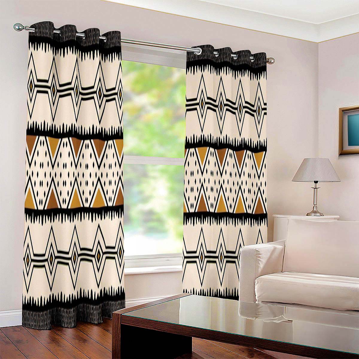 Tribal Curtain Blackout in African Print Grommet Style