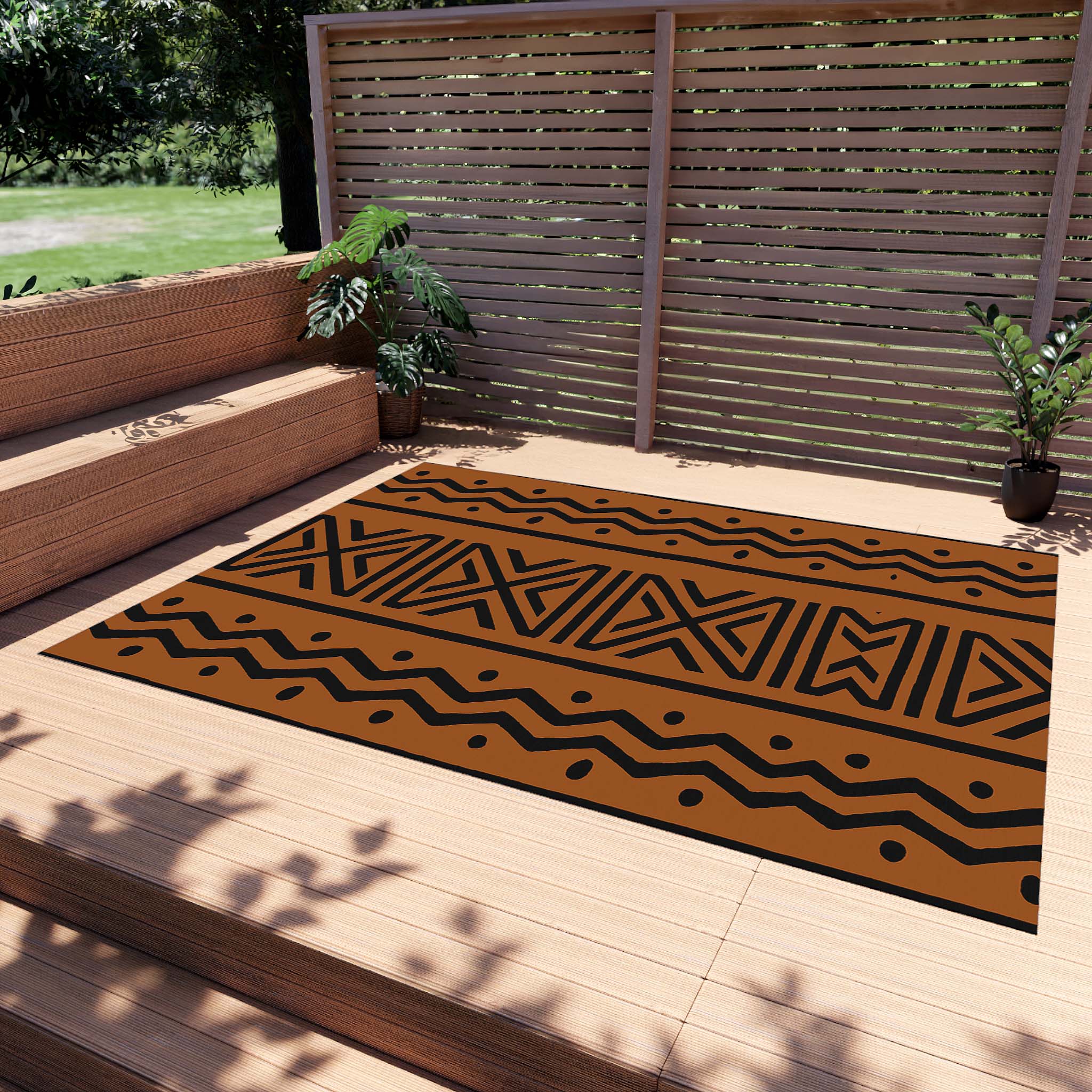 Outdoor African Area Rug Mudcloth Carpet - Bynelo