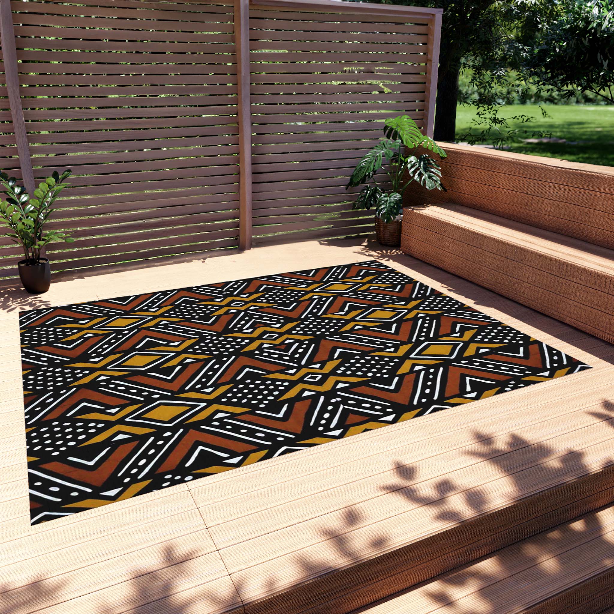 Mudcloth African Outdoor Rug Traditional Carpet - Bynelo