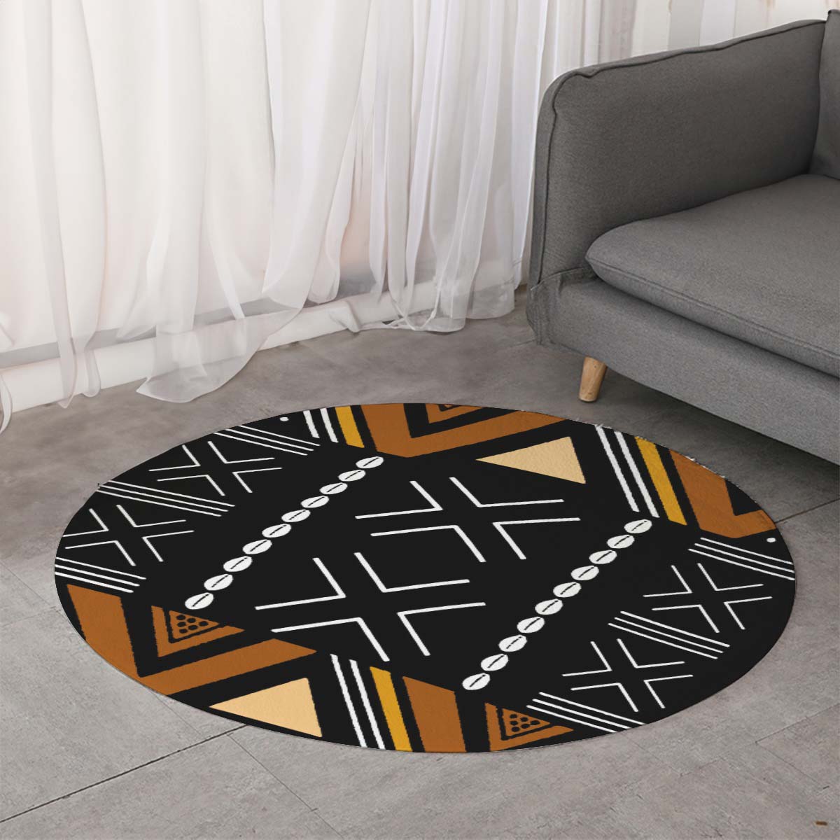 Round African Rug For Sale Tribal Print Carpet - Bynelo