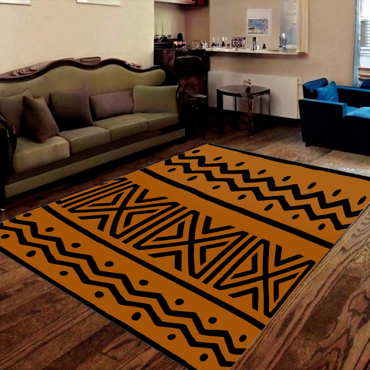 African Carpet - Exquisite Mudcloth Print Rug Design