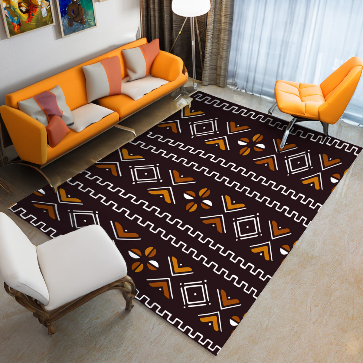 Bogolan African Carpet Rug - Bynelo