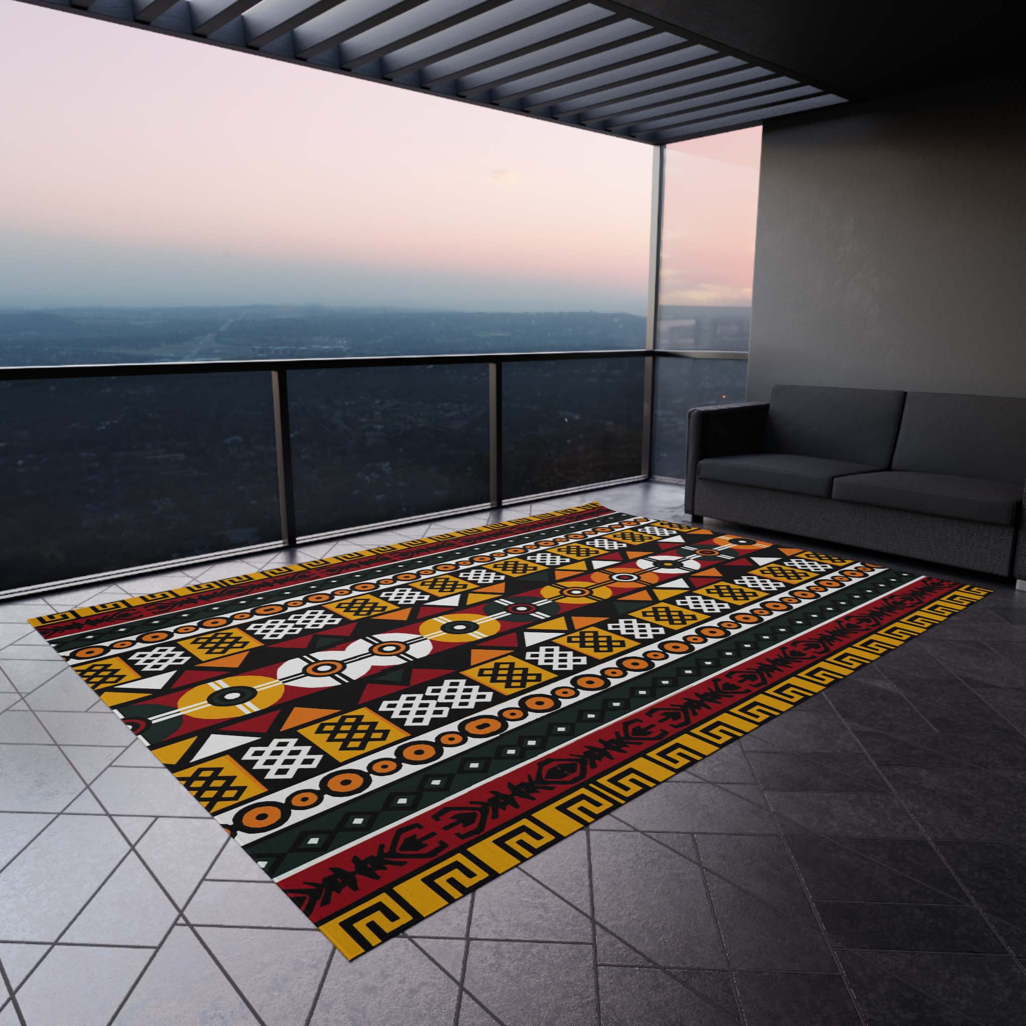 African Print Rug Mudcloth Outdoor Carpet - Bynelo