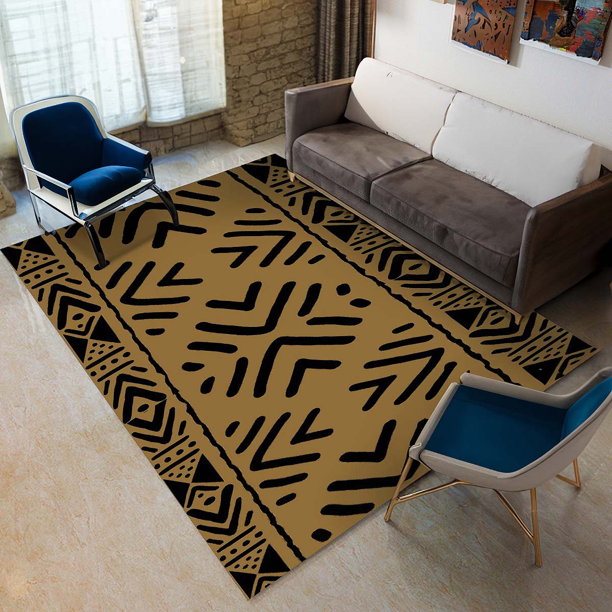 African Area Rug: Authentic Bogolan Decor for Stylish Homes
