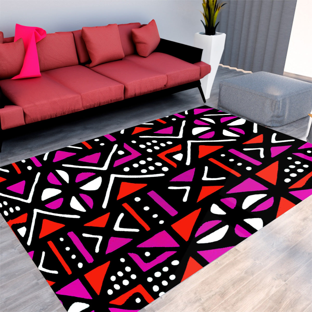 Mudcloth African Carpet Rug: Timeless Tribal Floor Accent