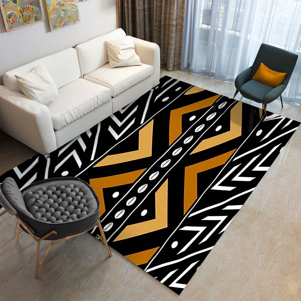 African Rug Tribal Design Carpet | Ancient Modern Style