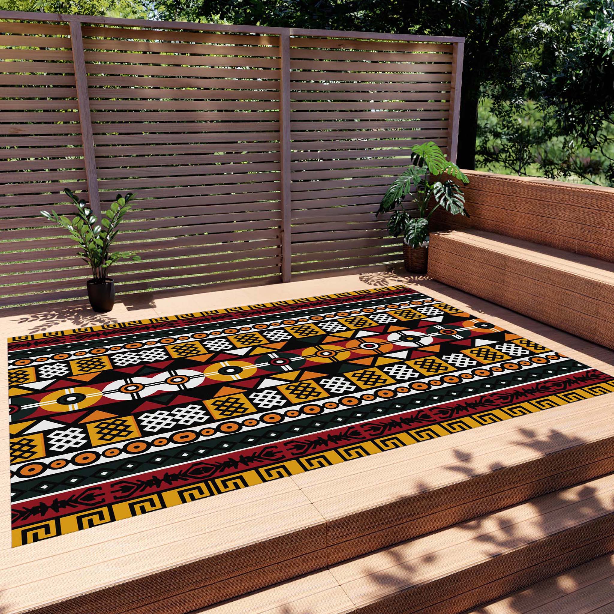 African Print Rug Mudcloth Outdoor Carpet - Bynelo