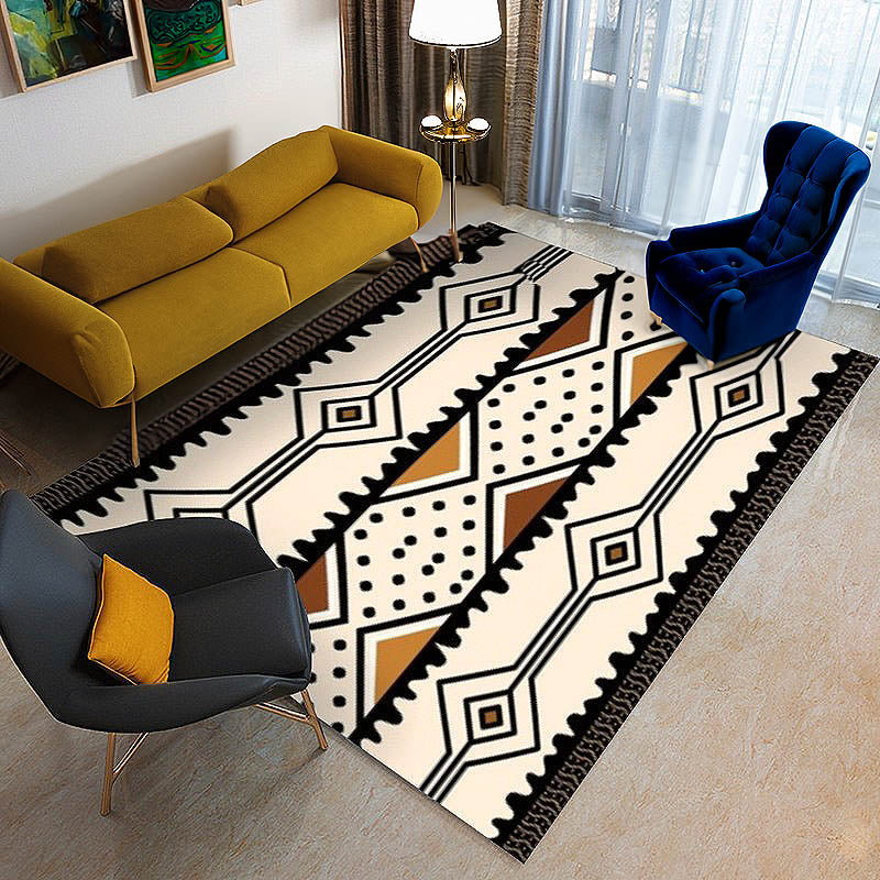 African Print Area Rug - Elegant Tribal Carpet Design