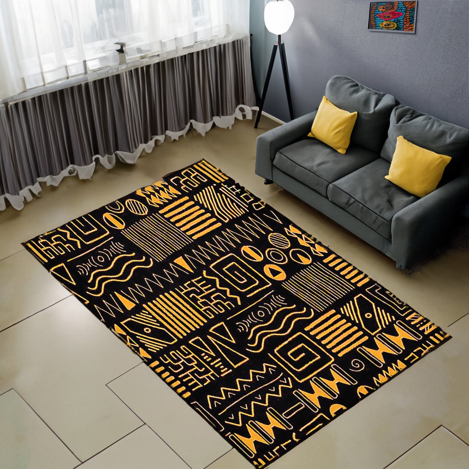 Bogolan African Print Carpet Rug - Bynelo