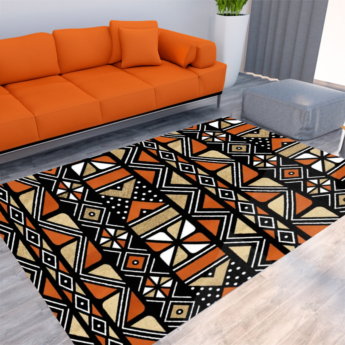 African Print Carpet Rug Mudcloth -Bynelo