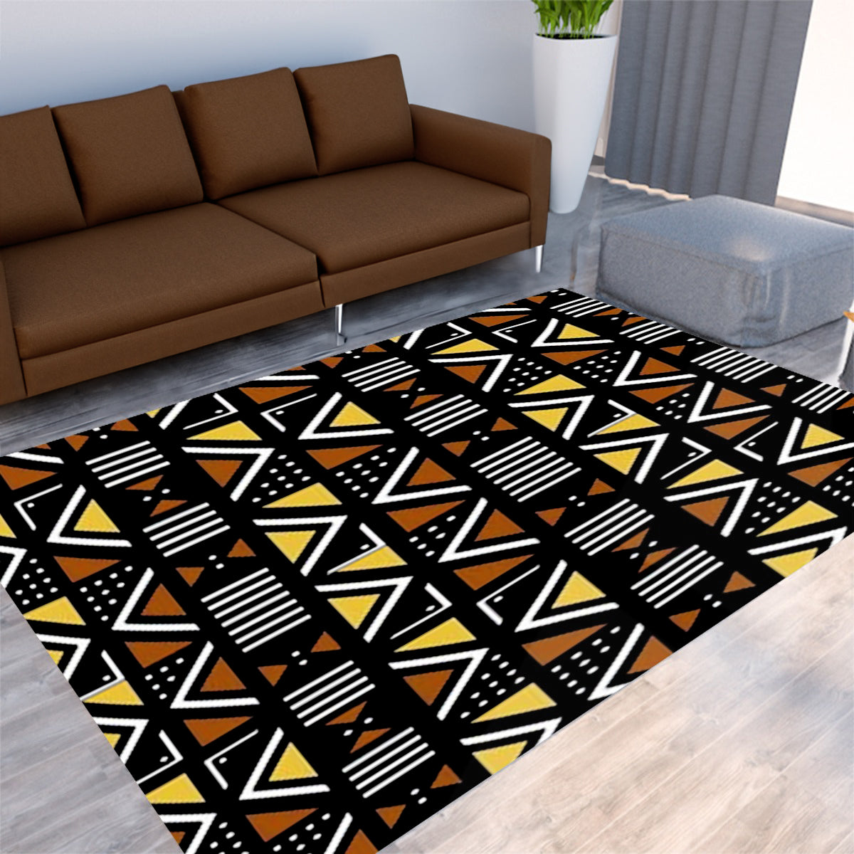 African Tribal Print Area Carpet Rug - Bynelo