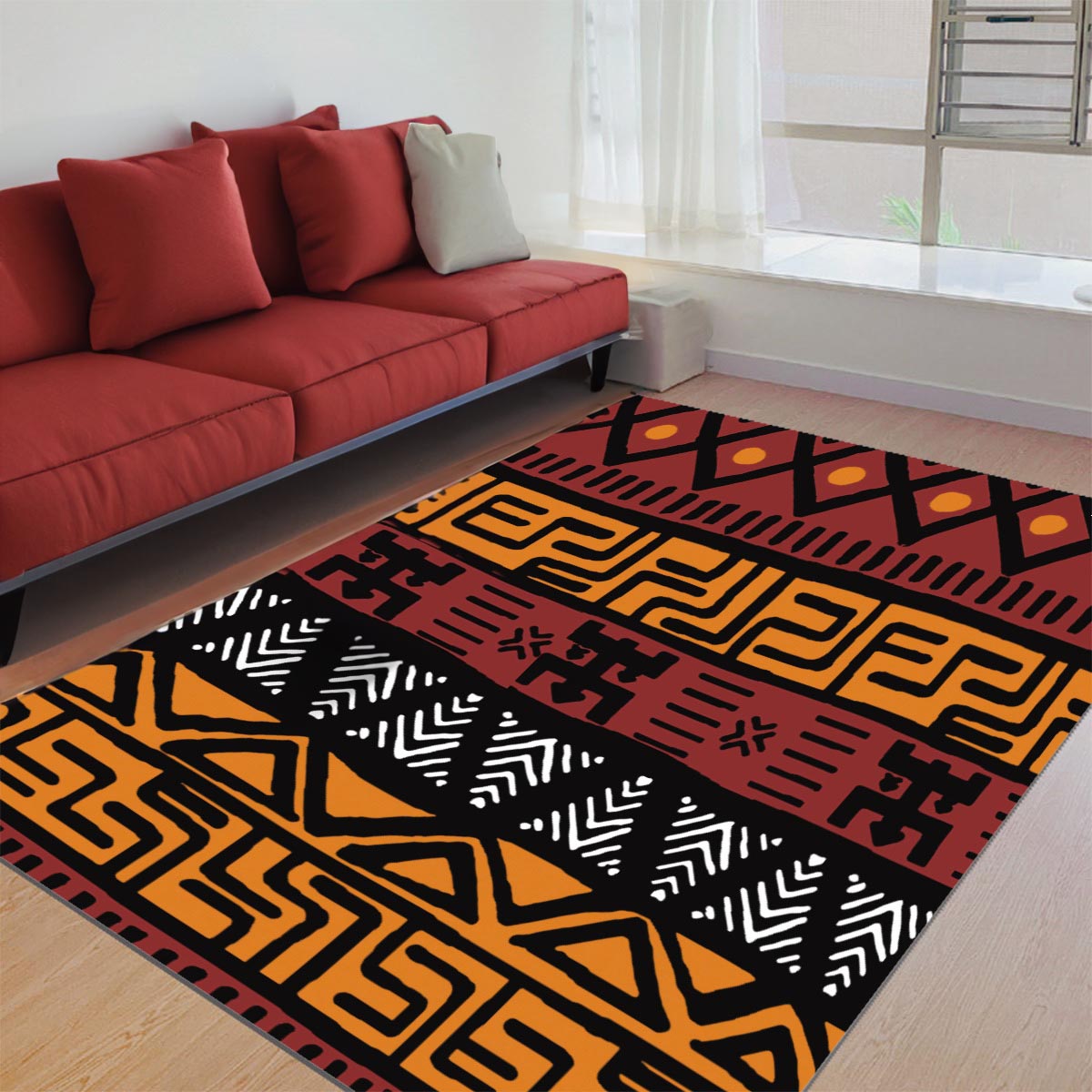 Mudcloth African Print Carpet Rug - Bynelo