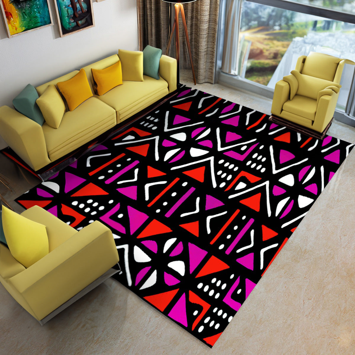 Mudcloth African Carpet Rug: Timeless Tribal Floor Accent