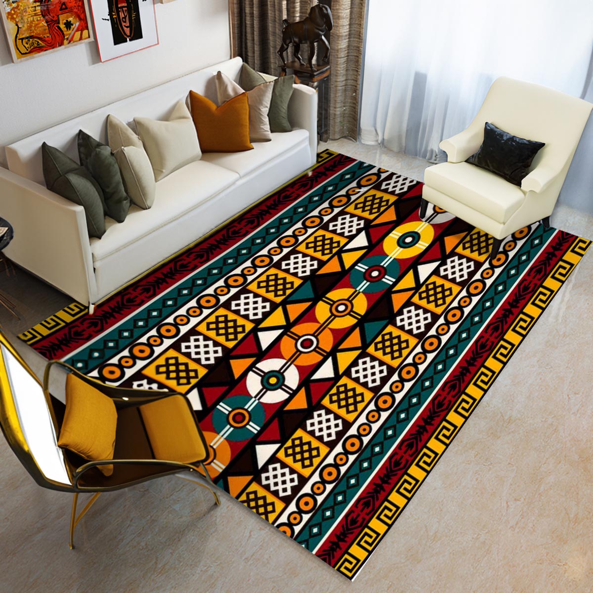 Mudcloth African Print Carpet - Unique Rug Elegance