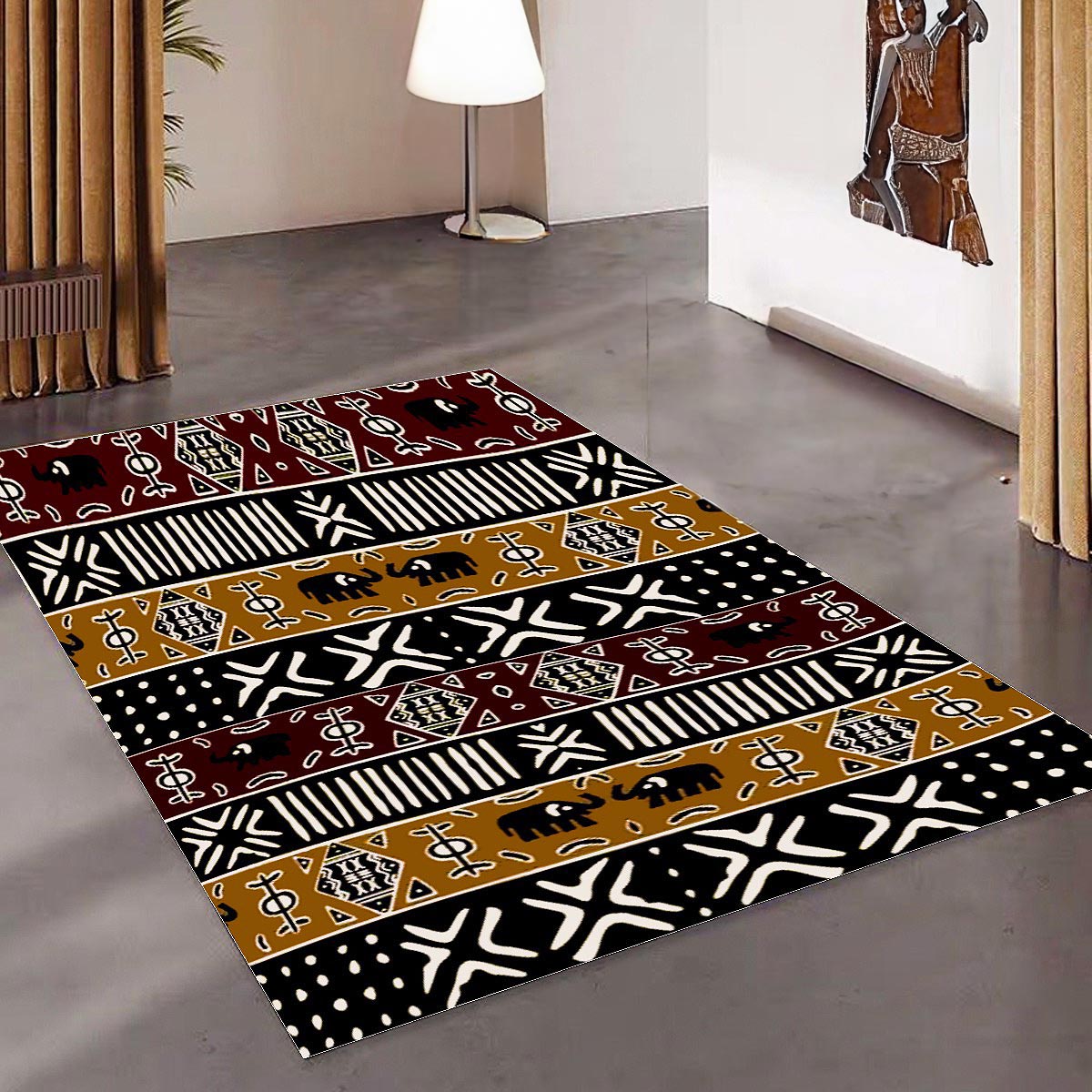 Bogolan African Print Carpet Rug - Bynelo