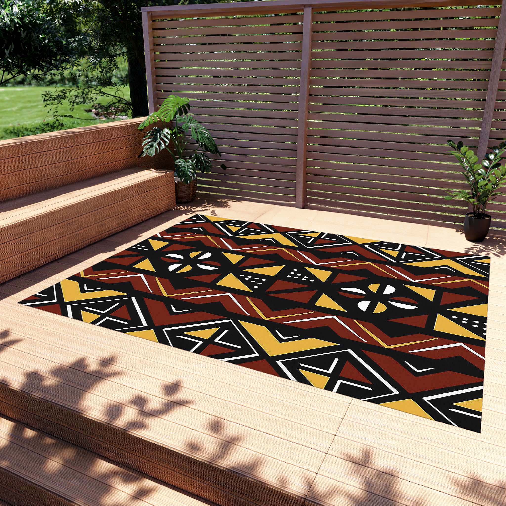 Outdoor Afrocentric Rugs African Mudcloth Carpet - Bynelo